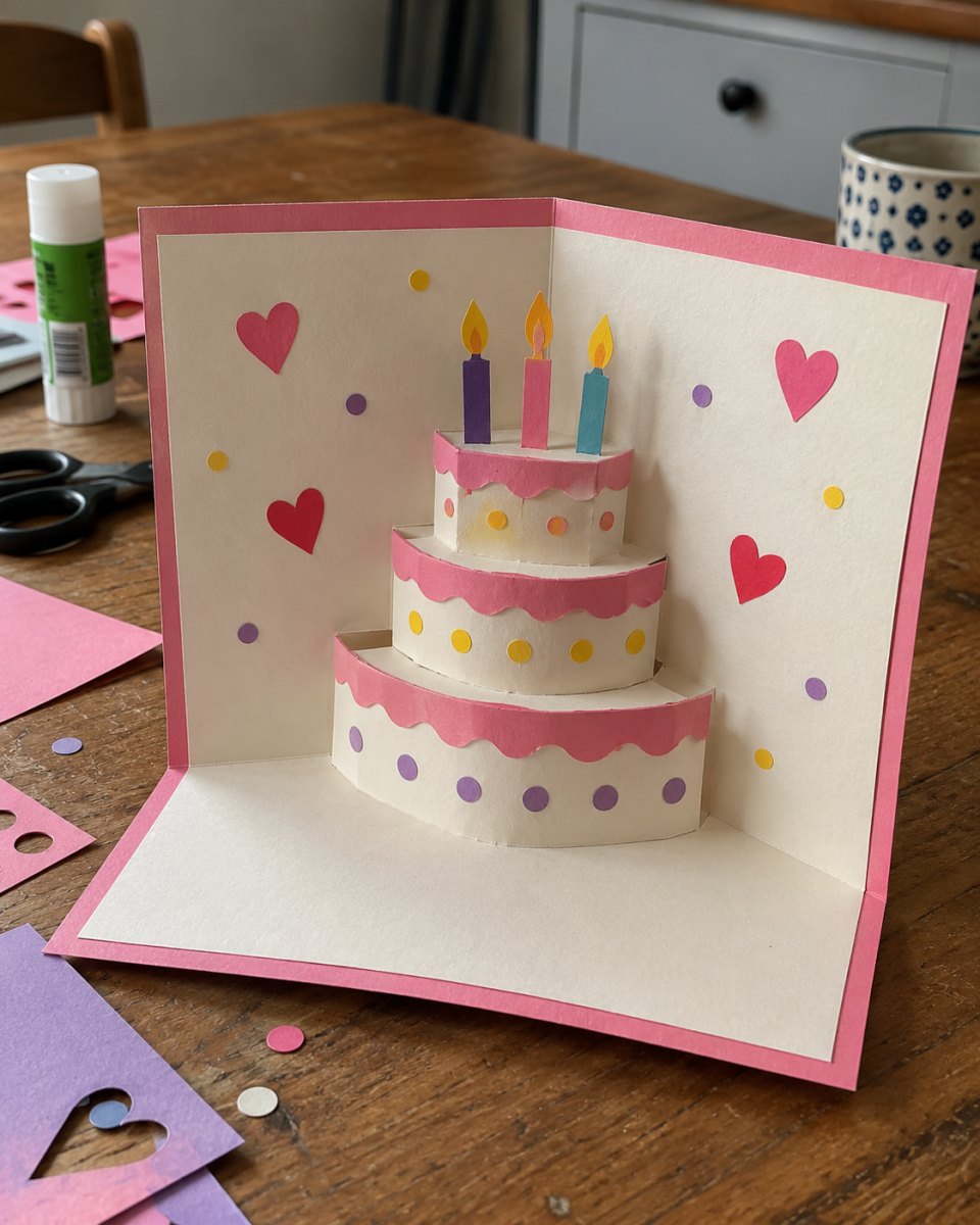 3D-Torte in Pop-Up-Karte