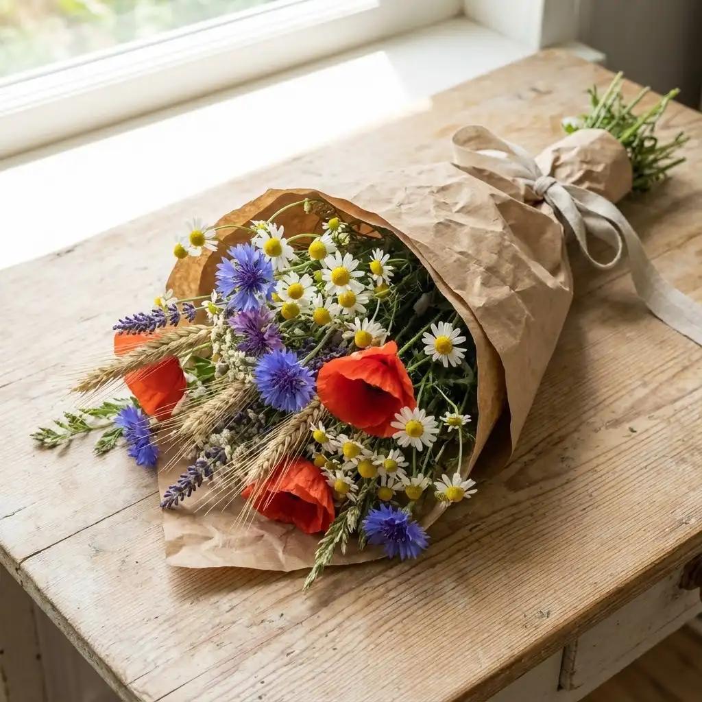 Nachhaltiger Blumenstrauß ohne Plastik