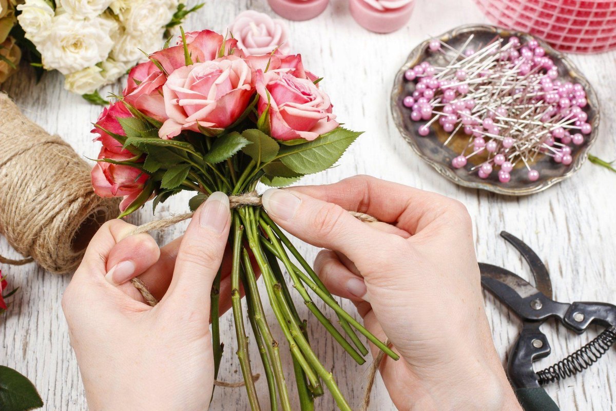Romantischer Blumenstrauß DIY Idee