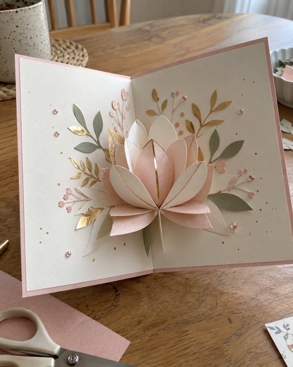 Elegante gefaltete Pop-Up-Karte