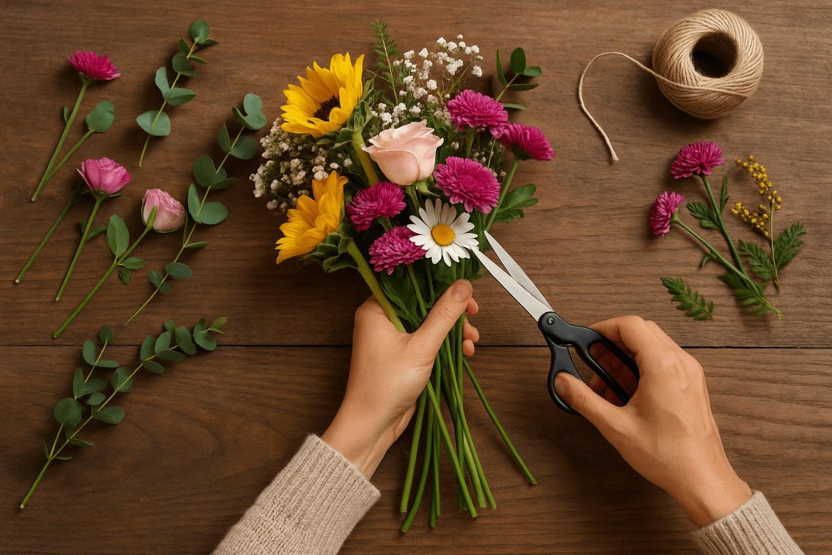 Farbharmonischer DIY Blumenstrauß