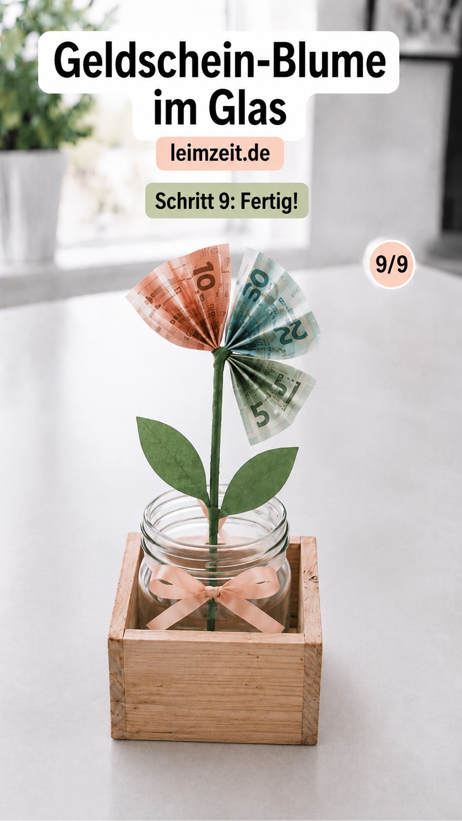 Geldschein-Blume Im Glas Falten - Anleitung In 9 Schritten