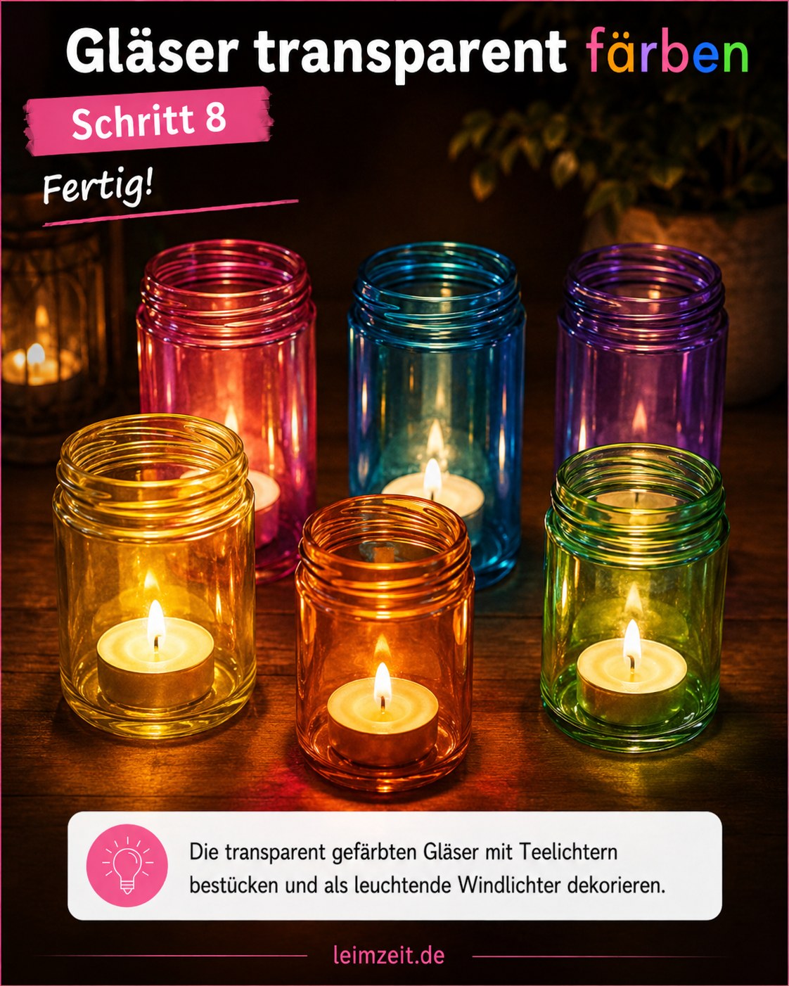 Gläser Transparent Färben - Aus Alten Marmeladengläsern