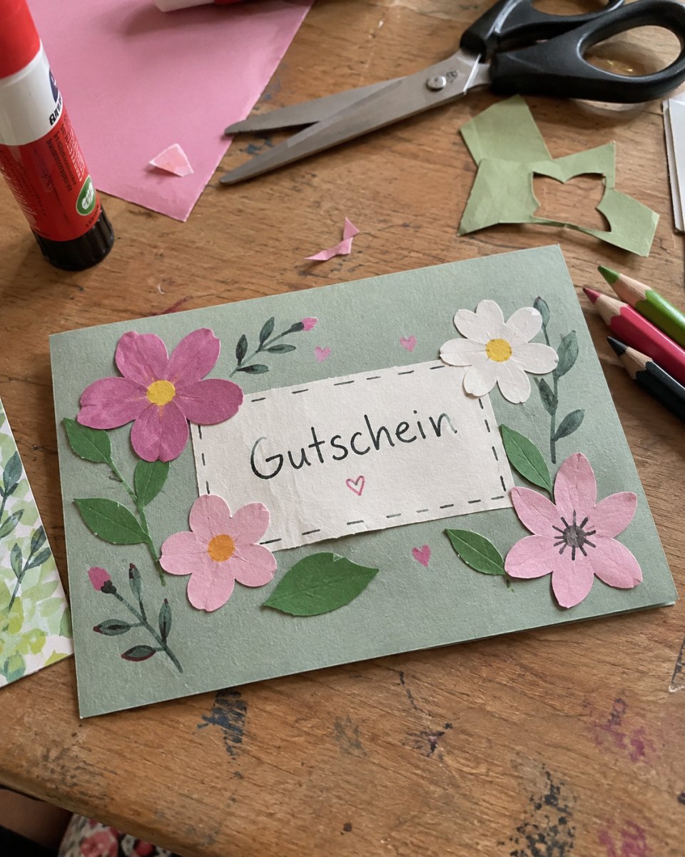 Gutschein Karte selber basteln mit kreativen Ideen