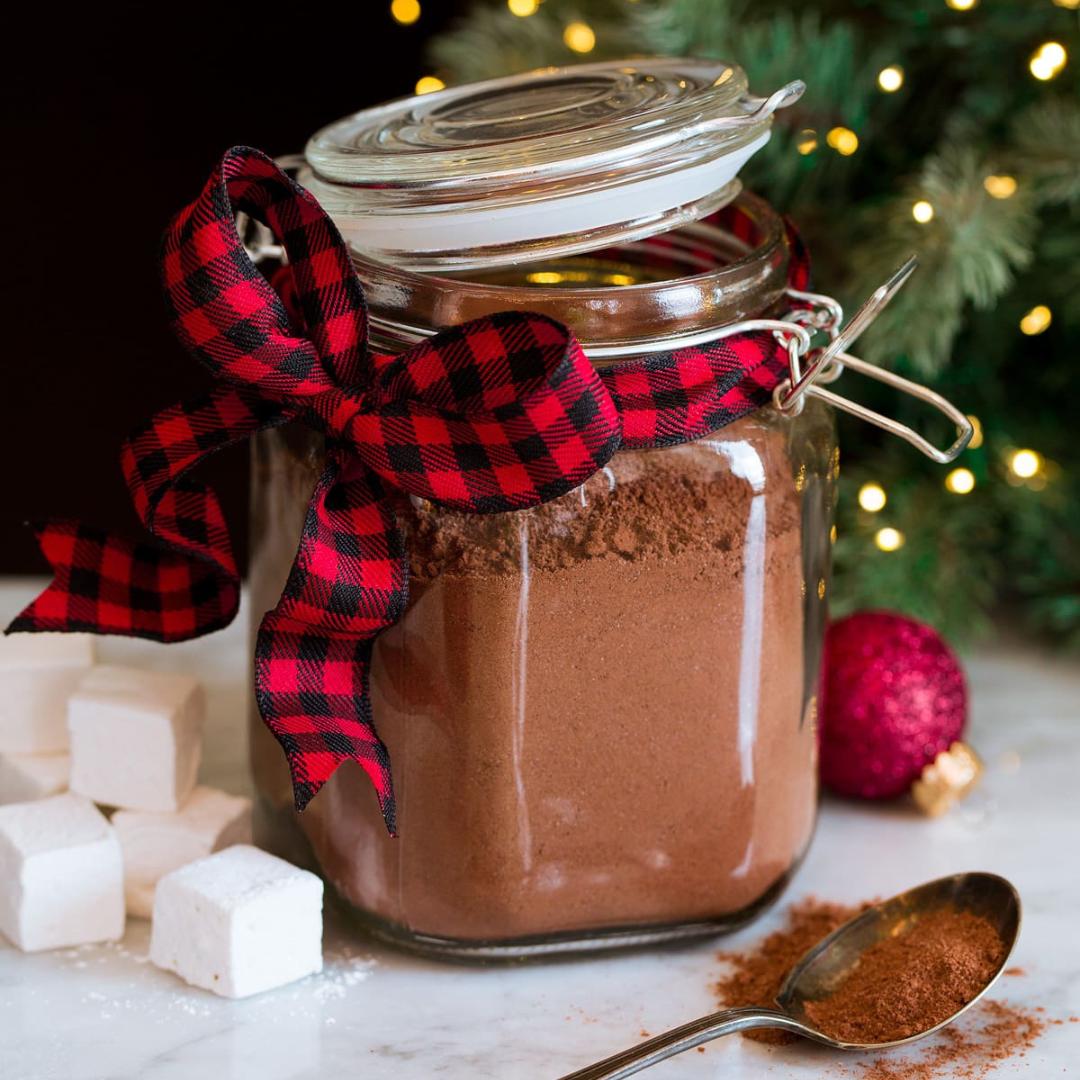 Heiße Schokolade im Glas Geschenk