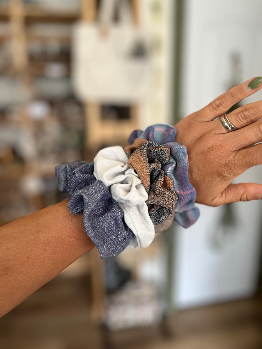 Scrunchies aus Hemdenstoff