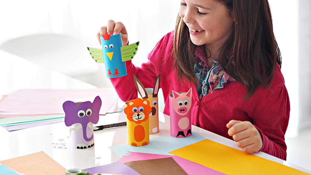 Klorollen Figuren Kinder basteln