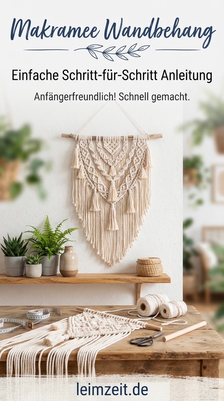 Makramee Wandbehang: Einfache Schritt-für-Schritt Anleitung