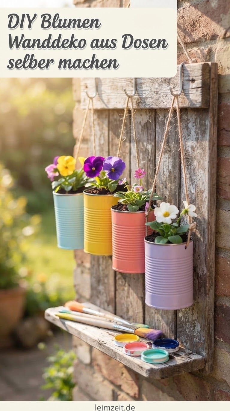 DIY Blumen Wanddeko aus Dosen selber machen