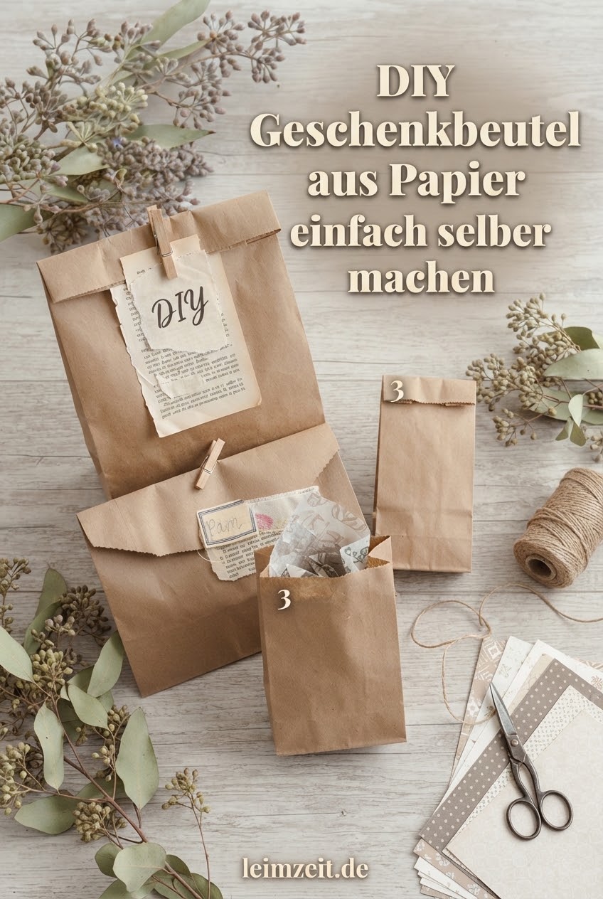 DIY Geschenkbeutel aus Papier einfach selber machen