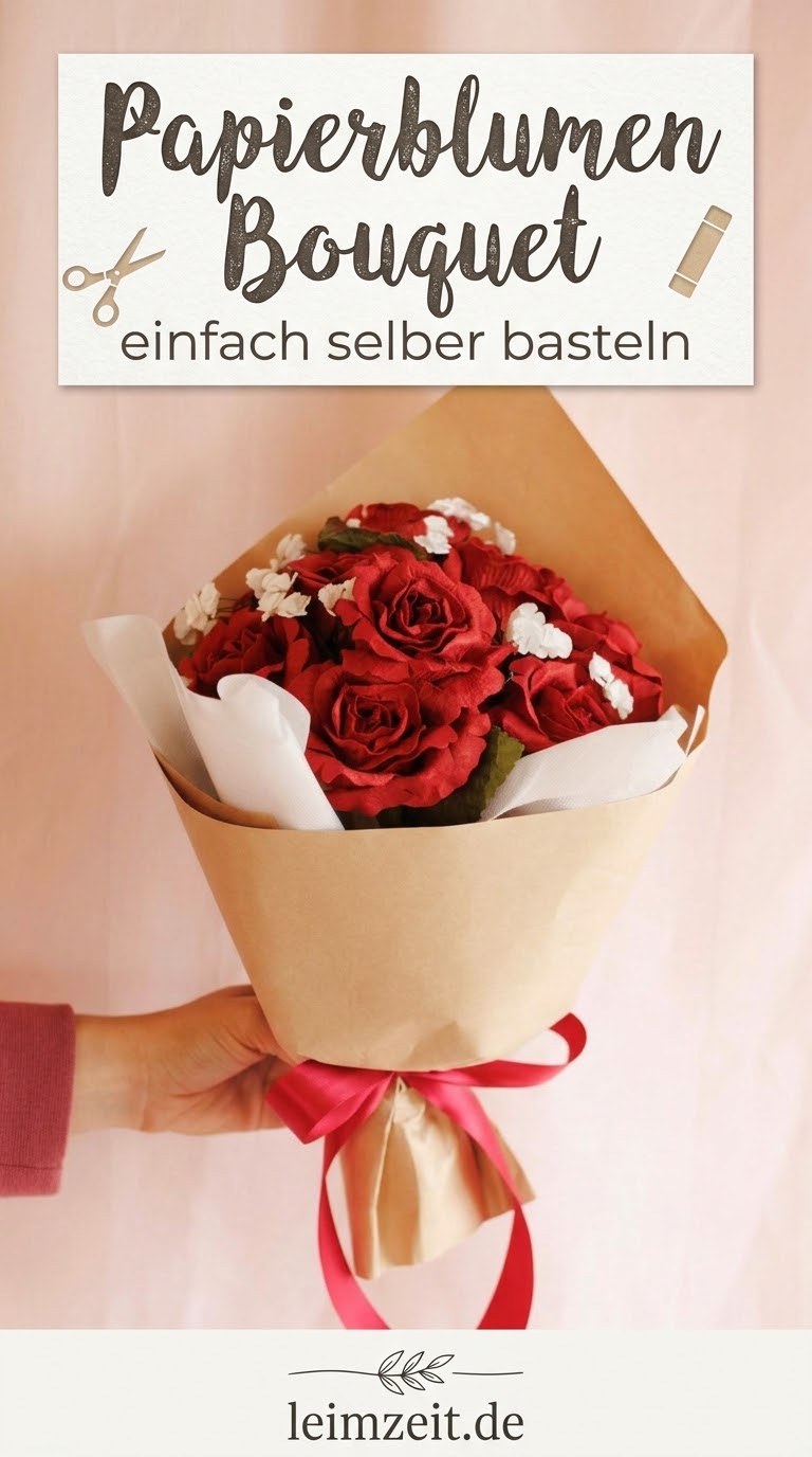 Papierblumen Bouquet einfach selber basteln