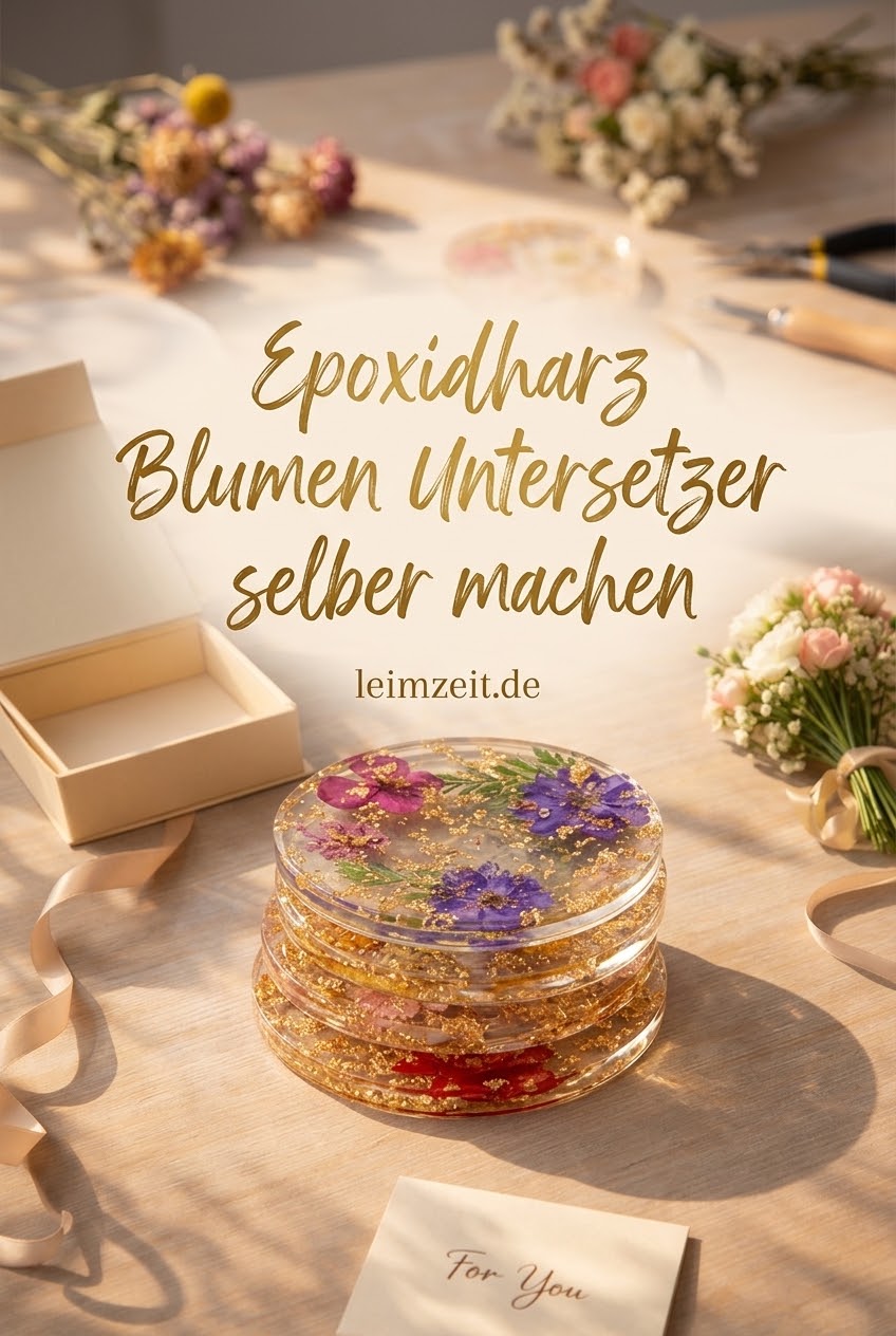Epoxidharz Blumen Untersetzer selber machen