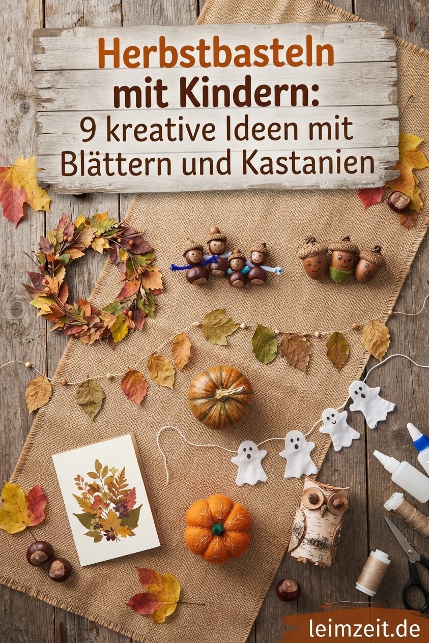 Herbstbasteln mit Kindern: 9 kreative Ideen mit Blättern und Kastanien