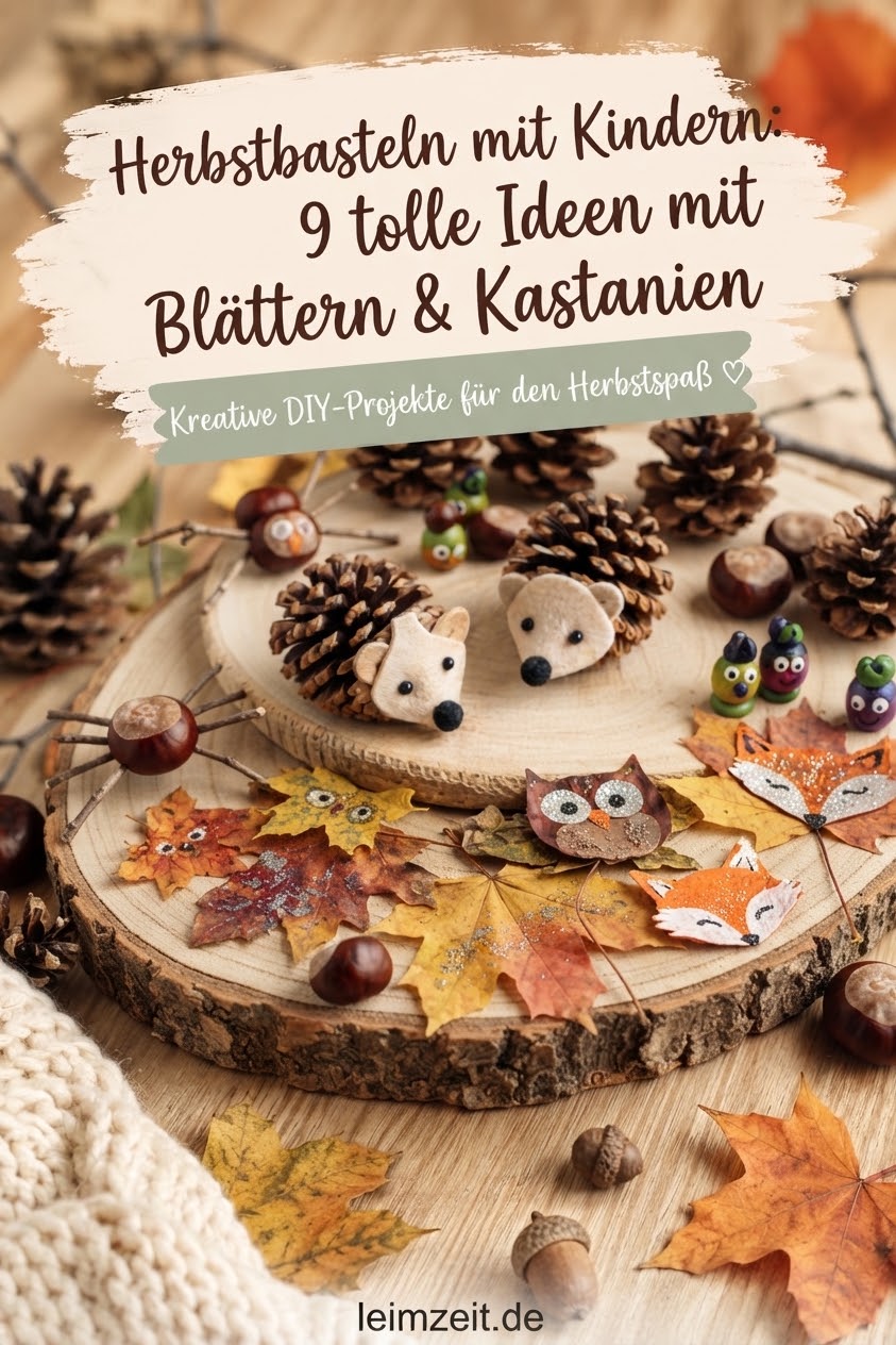Herbstbasteln mit Kindern: 9 tolle Ideen mit Blättern & Kastanien