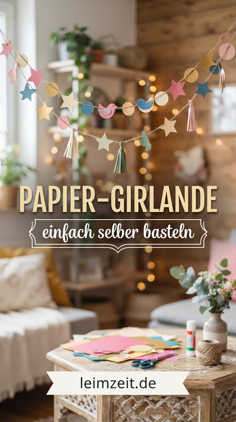 Papier-Girlande einfach selber basteln