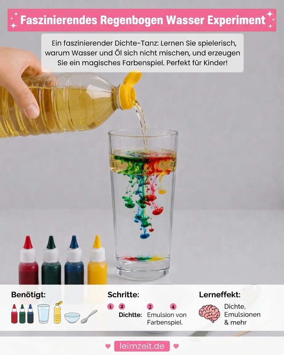 Faszinierendes Regenbogen Wasser Experiment