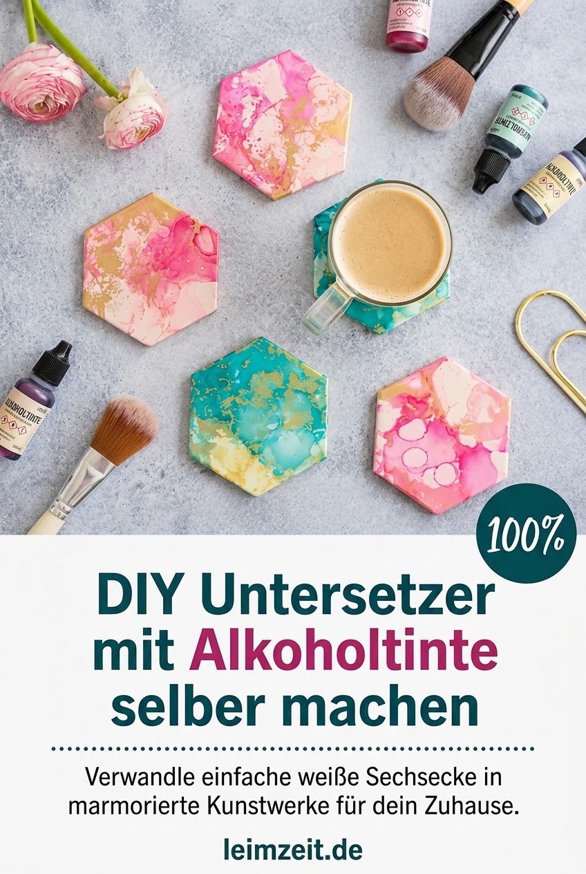 DIY Untersetzer mit Alkoholtinte selber machen