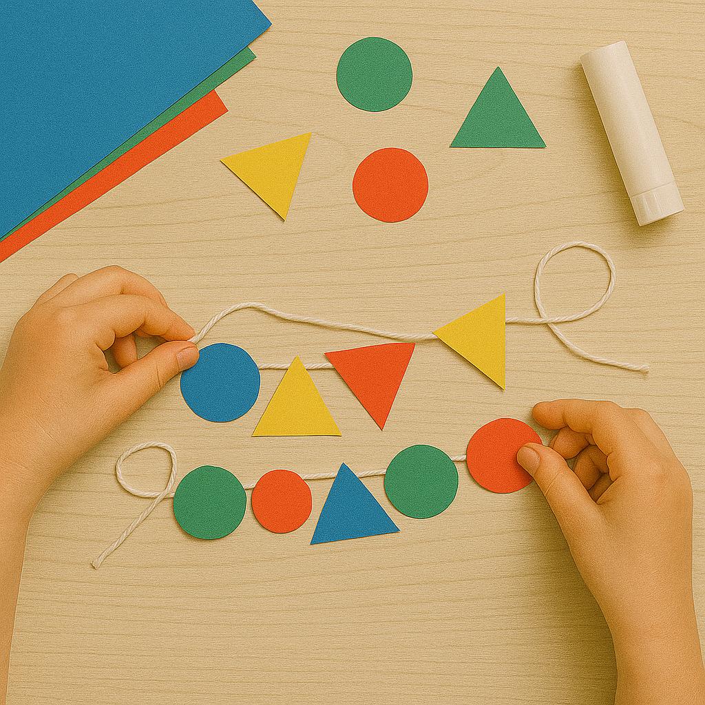 Papier Girlande mit Kreisen und Formen