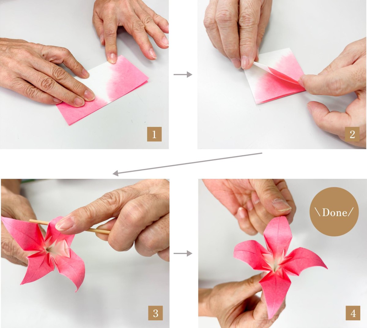 Papierblüten falten und formen