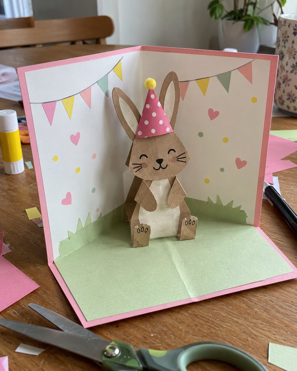 Tiermotiv als Pop-Up-Karte