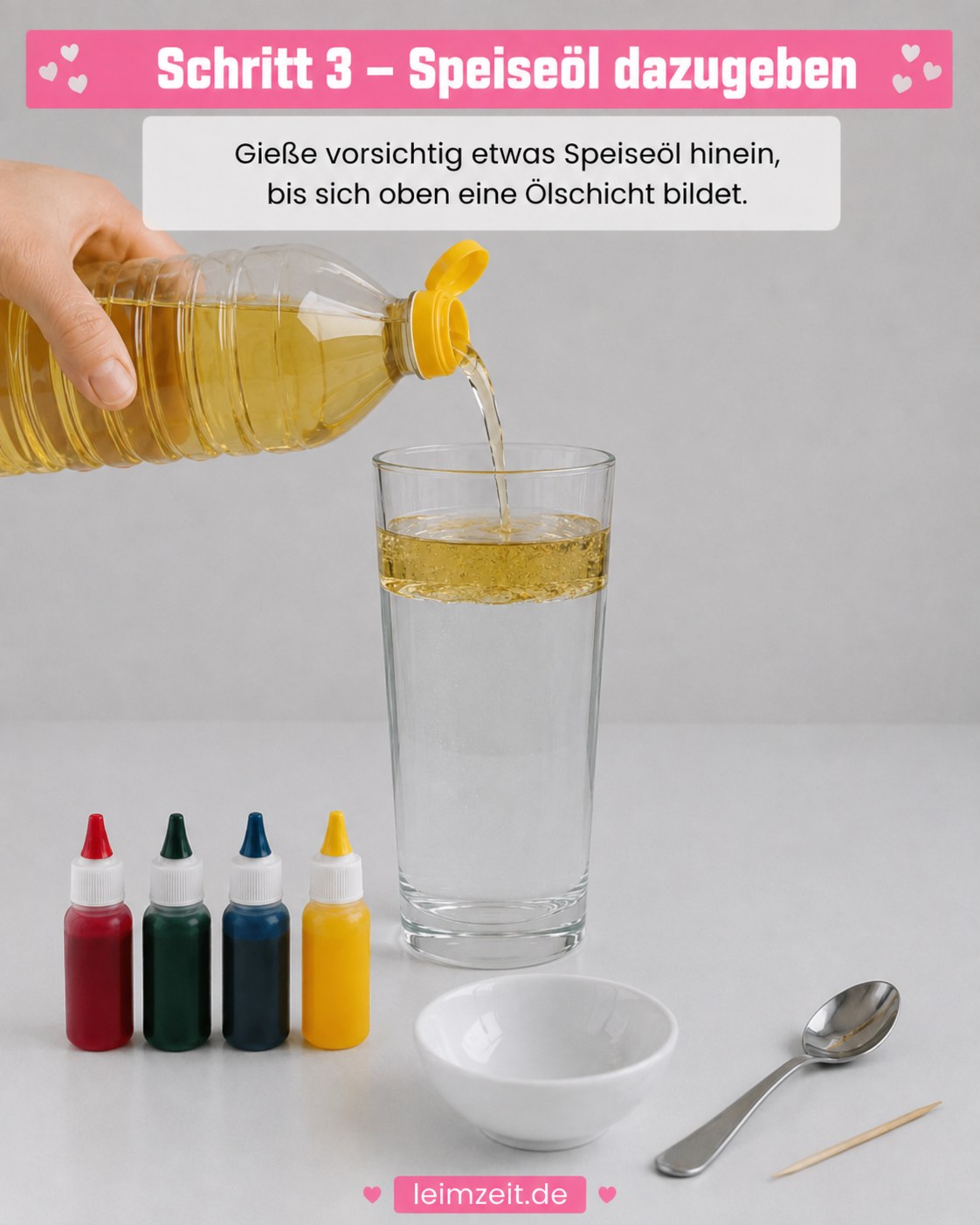 Regenbogen Wasser Experiment - Wie Wasser Und Öl Zum