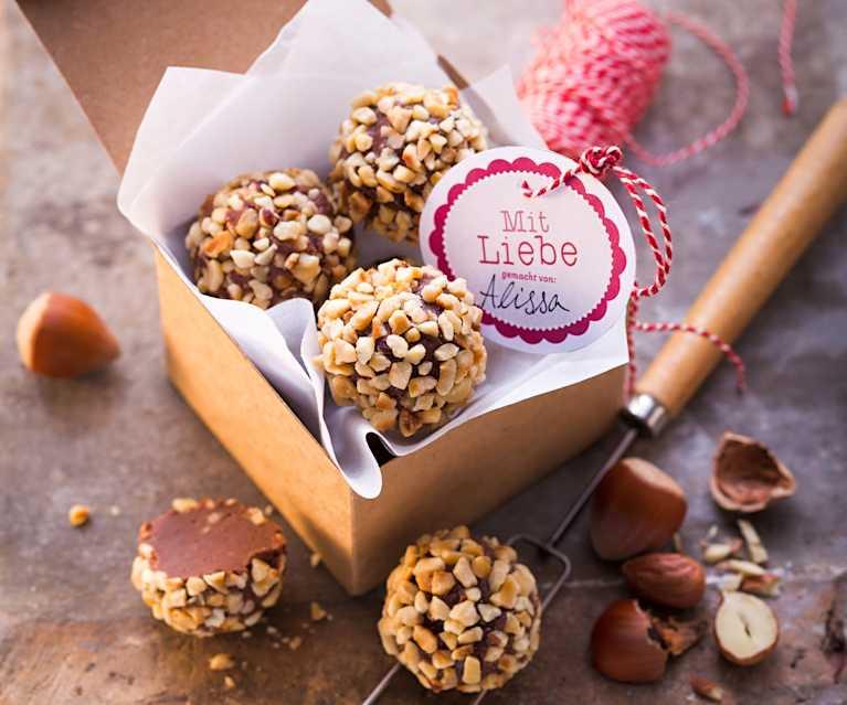 Selbstgemachte Pralinen Geschenk