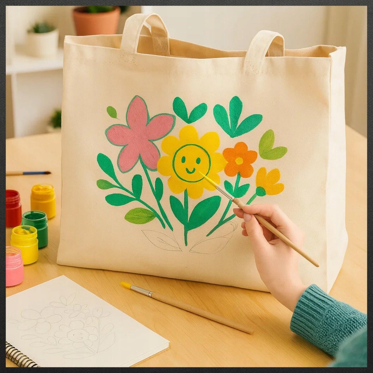 Verzierte Stofftasche DIY