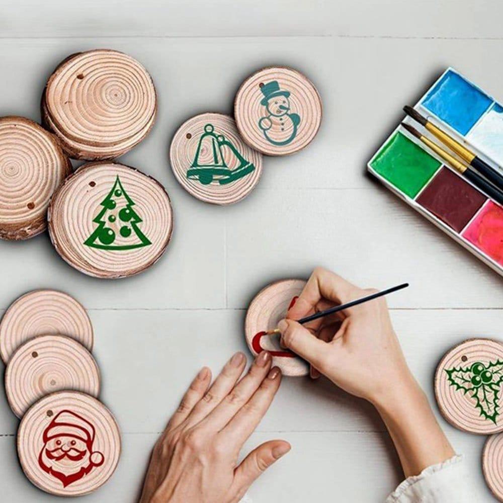Holzanhänger mit Weihnachtsmotiv DIY